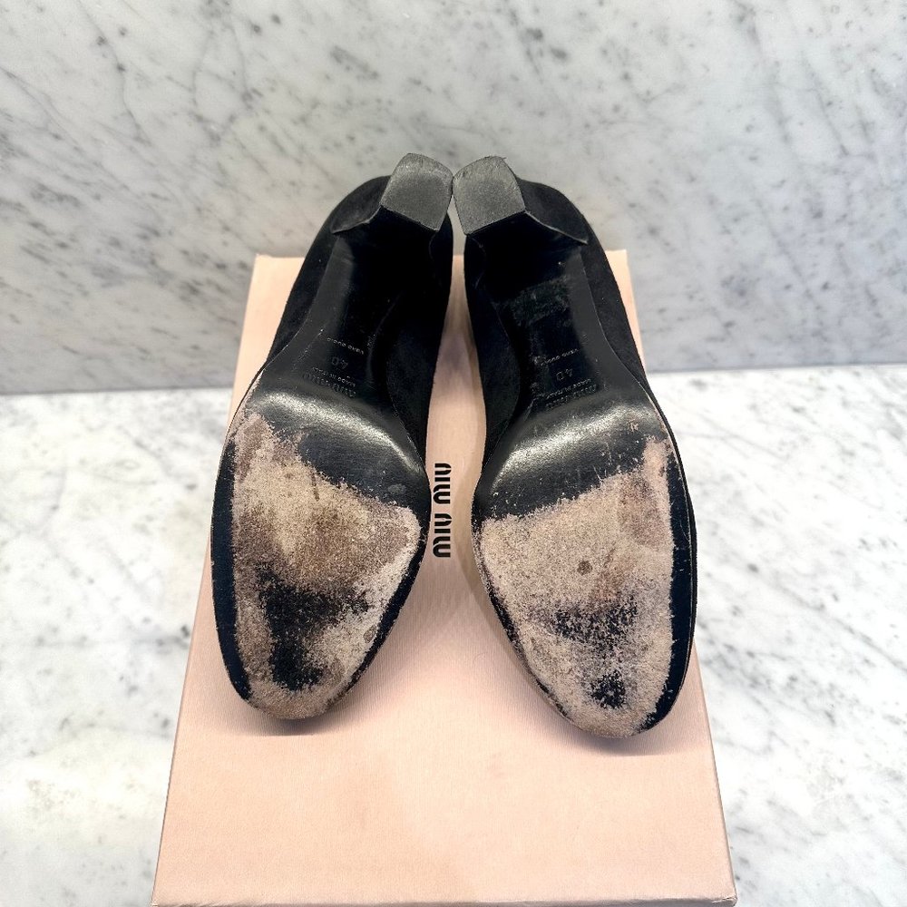 Miu Miu Suede Block Heel - image 4